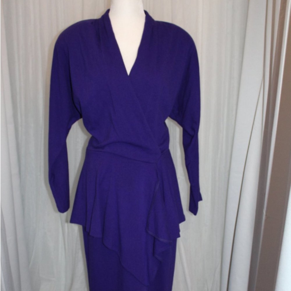 Vintage 1980s Regina Kravitz Purple Dress